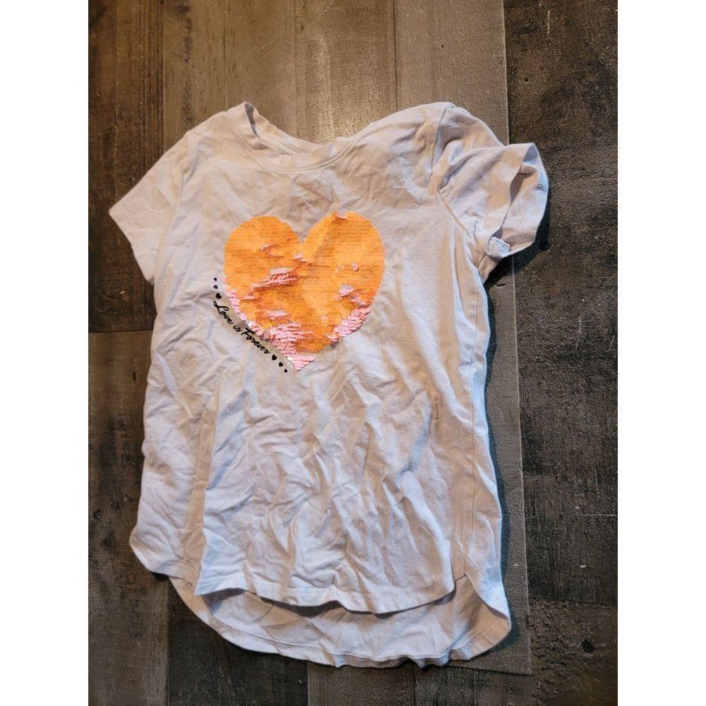 Wonder‎ nation love is forever heart youth 6 sequin white tee